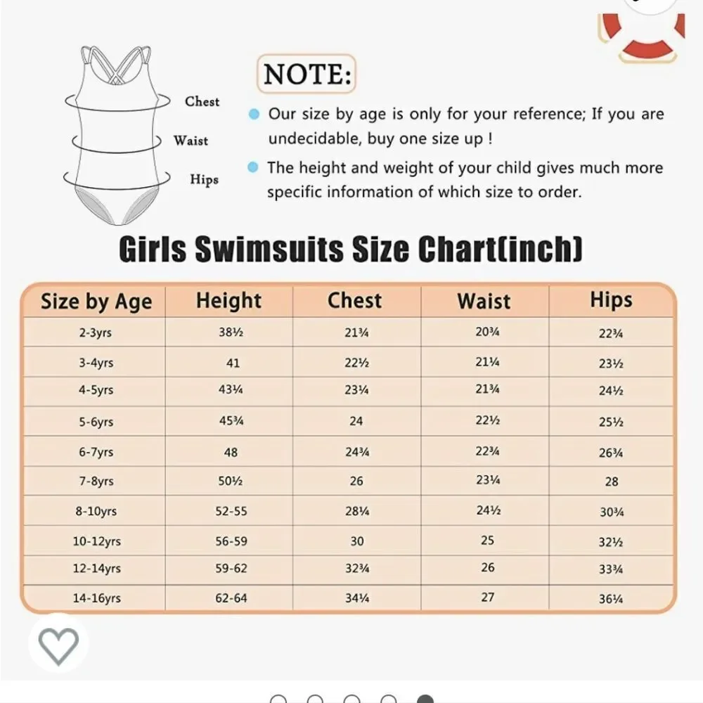 Girl's Watercolor One Piece Swimsuit Summer Swimwear Colorfull Size 15/16